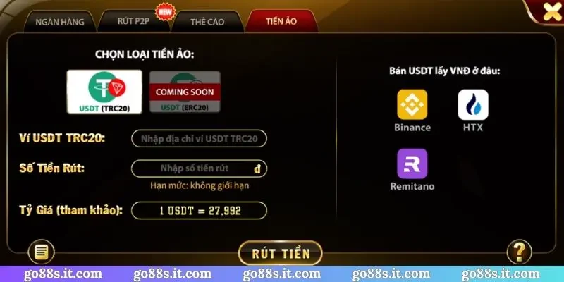 Điều kiện cần có khi cần rút tiền GO88